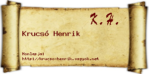 Krucsó Henrik névjegykártya