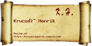 Krucsó Henrik névjegykártya